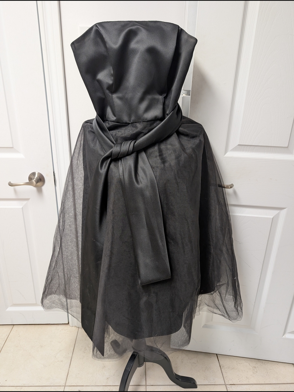 Dessy Collection 2054 Strapless Tulle Midi Dress Wide Convertible Sash Size 10 - Picture 10 of 10